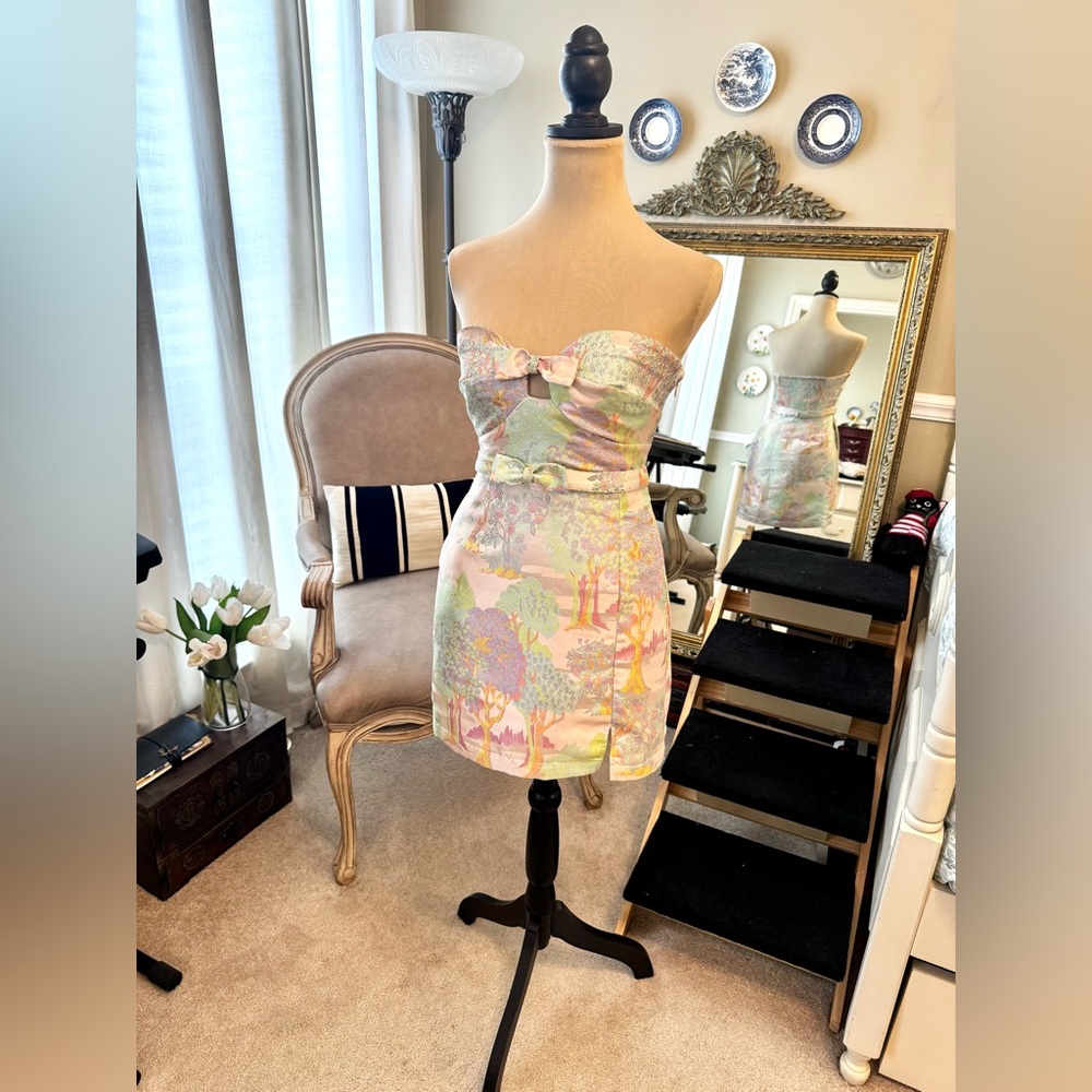 Maeve Strapless Bow Mini Dress sz 2